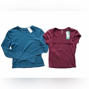 Simons Teal and Burgundy Tops